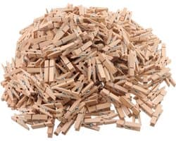 500 Mini Houten Wasknijpers 3,5 cm - Decoratieve Fotoclips voor Foto's & Knutselen