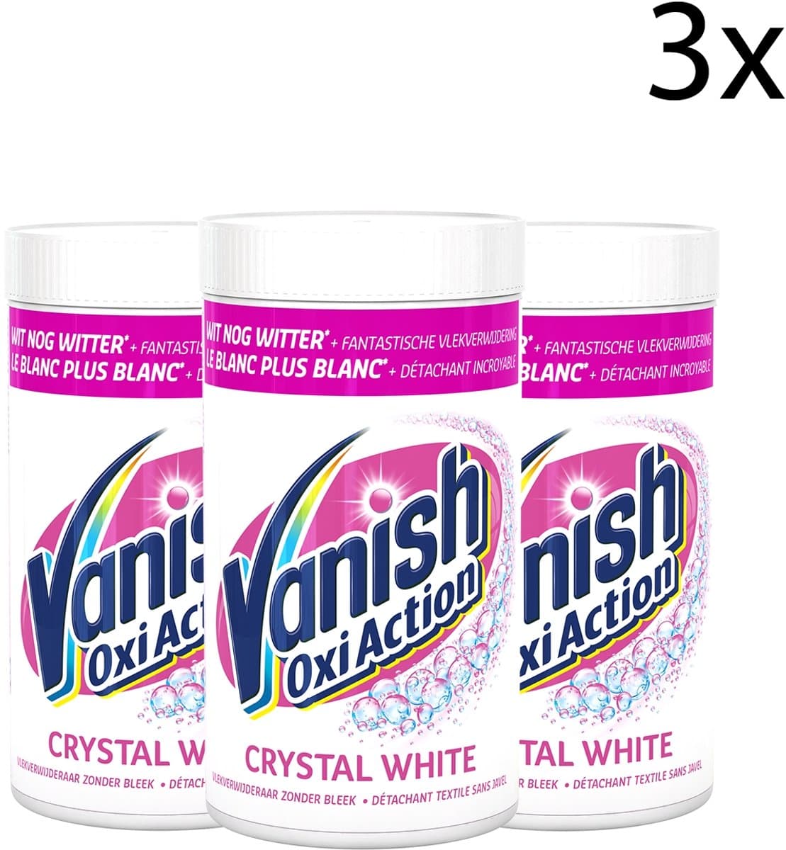 Vanish Oxi Action Crystal White Base Poeder - Voor Witte Was - 1,5kg x3 — afbeelding 1