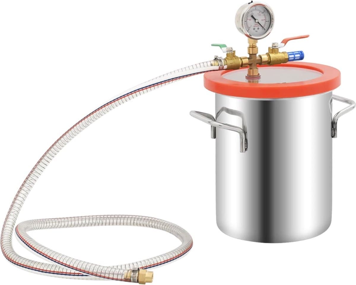 vidaXL - Vacuümkamer - 5,5 - L - roestvrij - staal — afbeelding 1