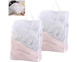 Grote Waszak voor Wasmachine, 50 x 60 cm, 2 Stuks, Met Rits en Handvat, Ideaal voor Kleding, Ondergoed en Shirts