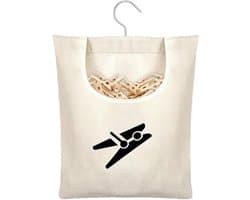 Waszak met clip - Wasknijper opberger - Wasgoed organiseren - Draaibare haak - 28 x 32 cm - Enkele kleur