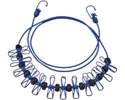 Waslijn Clips - Draagbare Lijn - Kleding Drogen - Winddicht Ontwerp - 3.7 Meter - Blauw