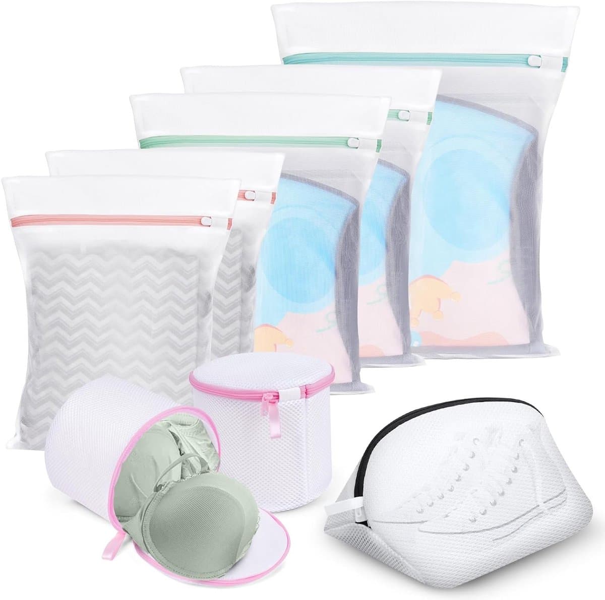 Mesh Waszakken Set van 5 Stuks, Inclusief Bh- en Schoenwaszakken voor Ondergoed en Blouses, Herbruikbare Wasmachine Bescherming — afbeelding 1