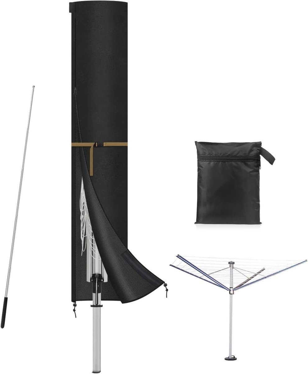 Beschermhoes voor Tuindroger met Rotatable Telescopische Stang, Waterdicht en UV-Bescherming, 170 x 32 cm — afbeelding 1