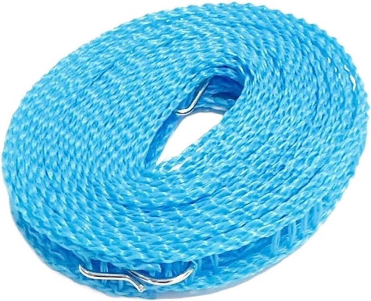 Waslijn 2 stuks - Drooglijn Intrekbaar - Kleding Drogen Buiten - Winddicht Antislip - 3 meter - Blauw — afbeelding 1