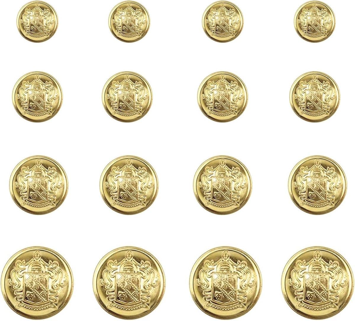 Vintage Gouden Knopen Set - 40 Stuks Ronde Platten Knopen voor Broeken en Jassen (15mm, 18mm, 20mm, 25mm) — afbeelding 1