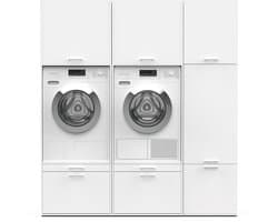 Washcab® Wasmachine Kast - Wasmachine Verhoger - Wasmachine Ombouw - Wit - Duo Set High 2