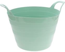 Excellent Houseware Flexibele wasmand - mintgroen - 30 liter - kunststof - 54 x 37 cm - met handvatten — afbeelding 1