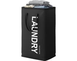 SONGMICS RLH001BH01 - Opvouwbare Wasmand - 80 L Inhoud - Met Handgrepen - Waterafstotend