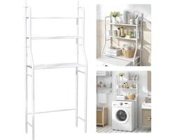 NordHaus Wasmachine Kast - Wasmachine Ombouw - Opbergrek 3 Niveaus - Ruimtebesparend - Stevig Metalen Frame - 160x68x25 cm — afbeelding 1