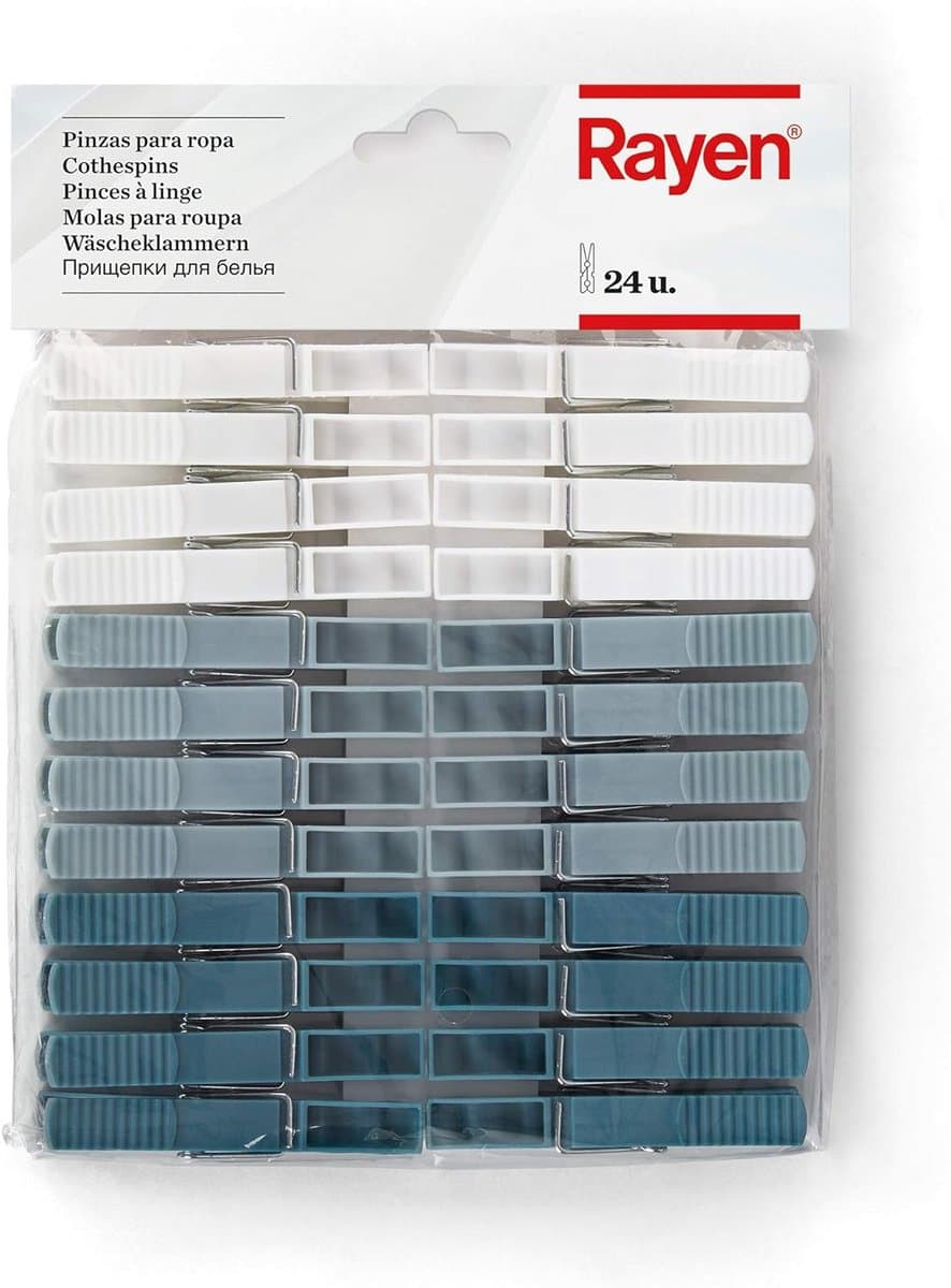 Hoge kwaliteit knijpers - niet zichtbaar op kleding, 9 x 1 x 1 cm, wit/grijs/blauw — afbeelding 1