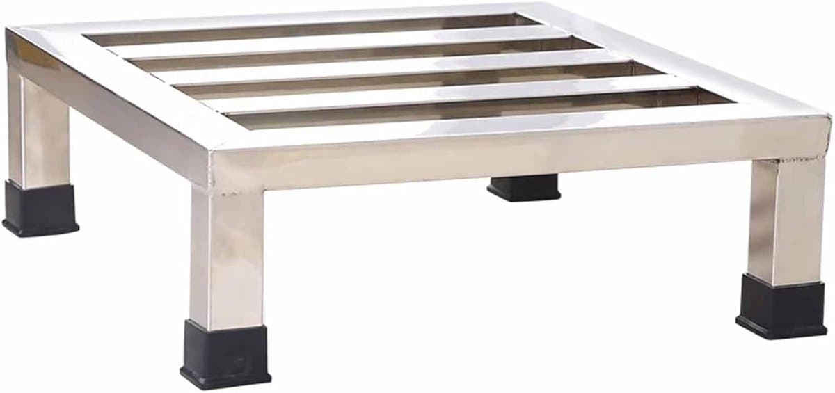 Wasmachine Verhoger - Koelkaststandaard Onderstel - Apparaten Verplaatsen - Verhoogd Ontwerp - 60x60x10 cm - Zilver — afbeelding 1