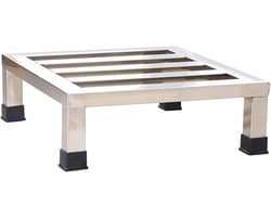 Wasmachine Verhoger - Koelkaststandaard Onderstel - Apparaten Verplaatsen - Verhoogd Ontwerp - 60x60x10 cm - Zilver — afbeelding 1