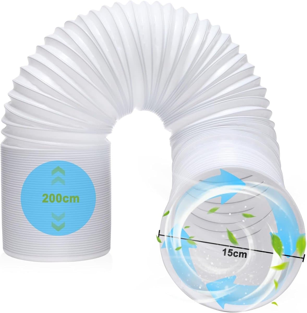 Uittrekbare afvoerslang voor draagbare airconditioning - 2m PP - diameter 15cm — afbeelding 1
