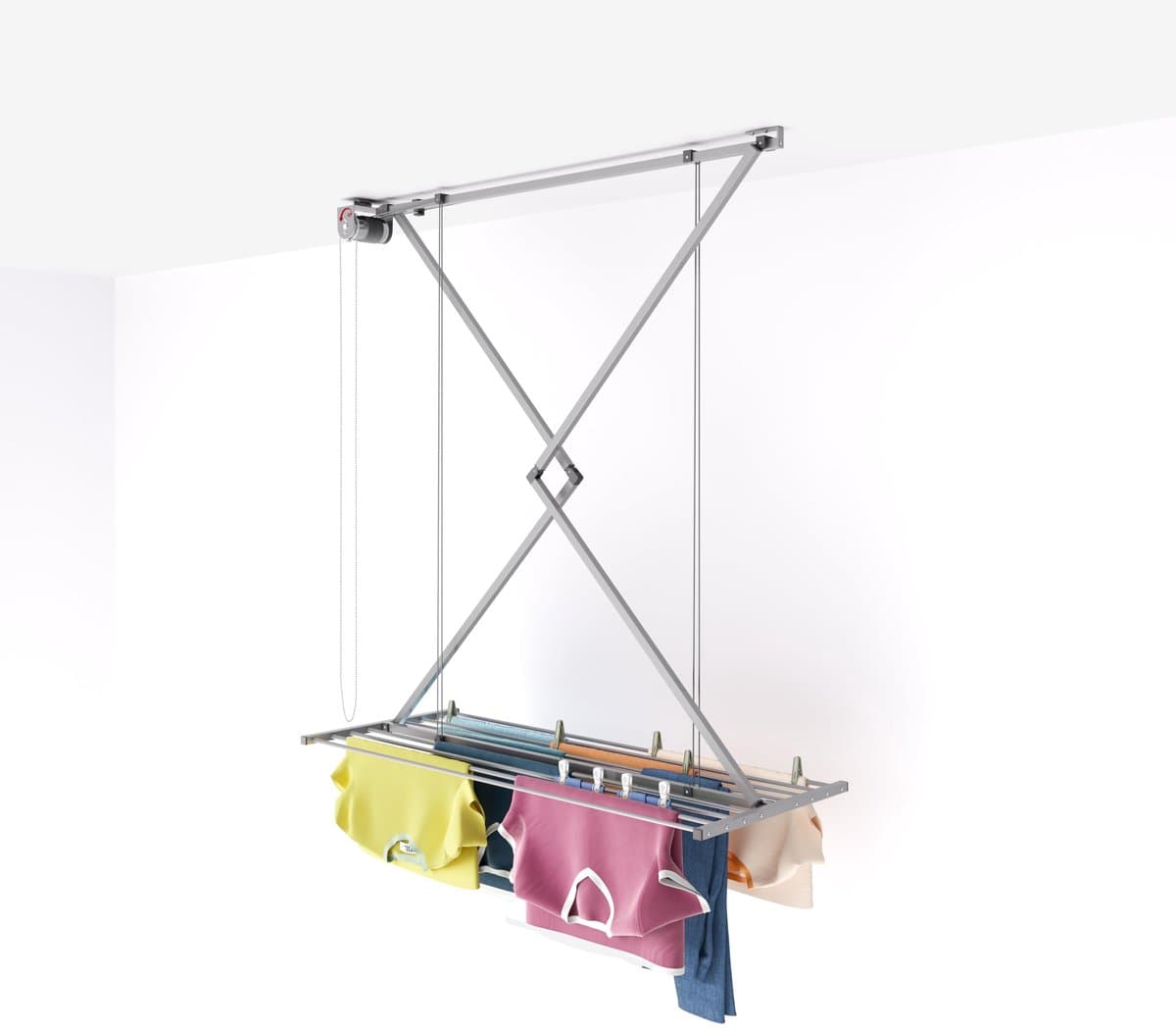 Mini Inklapbaar Wasrek - Plafondmontage - 128 cm — afbeelding 1