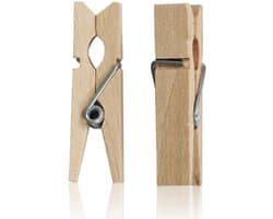 Houten Kledinghangers - Mini Knijpers - Foto's Ophangen - Natuurlijk Hout - 100 Stuks - Natuurlijk