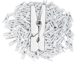 mini houten wasknijpers - set van 400 - wit