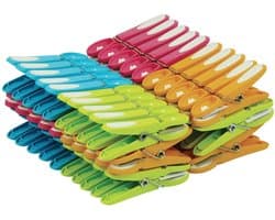 Wasknijpers - Groen, Blauw, Oranje, Roze - 60 stuks - stevig en kleurig