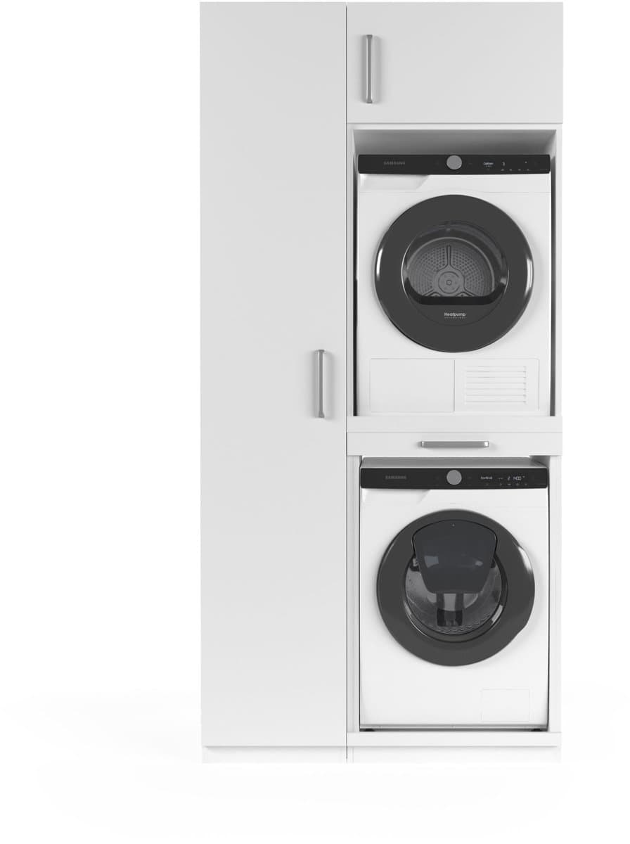Wasophoogte® Wasmachine Kast Rome - Wasmachine verhoger - Wasmachine ombouw - 700(D)*1115(B)*2350(H) mm - Wit — afbeelding 1