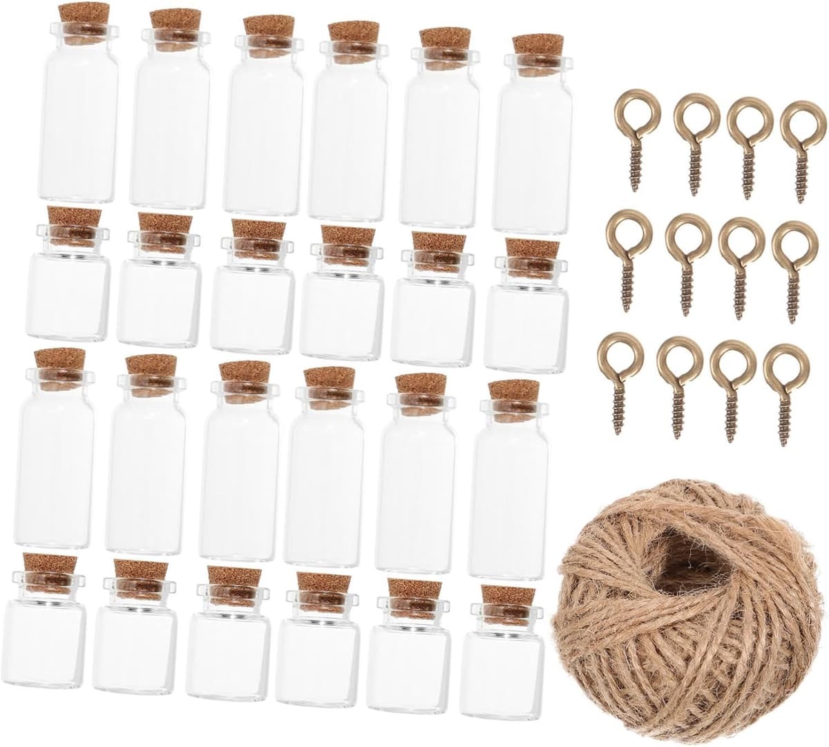 1set Wensflessen Met Kurken Stopper Touw Voor Creatieve Decoraties Geschenken Multifunctionele Glazen Flessen Voor Berichten Sieraden Opslag — afbeelding 1