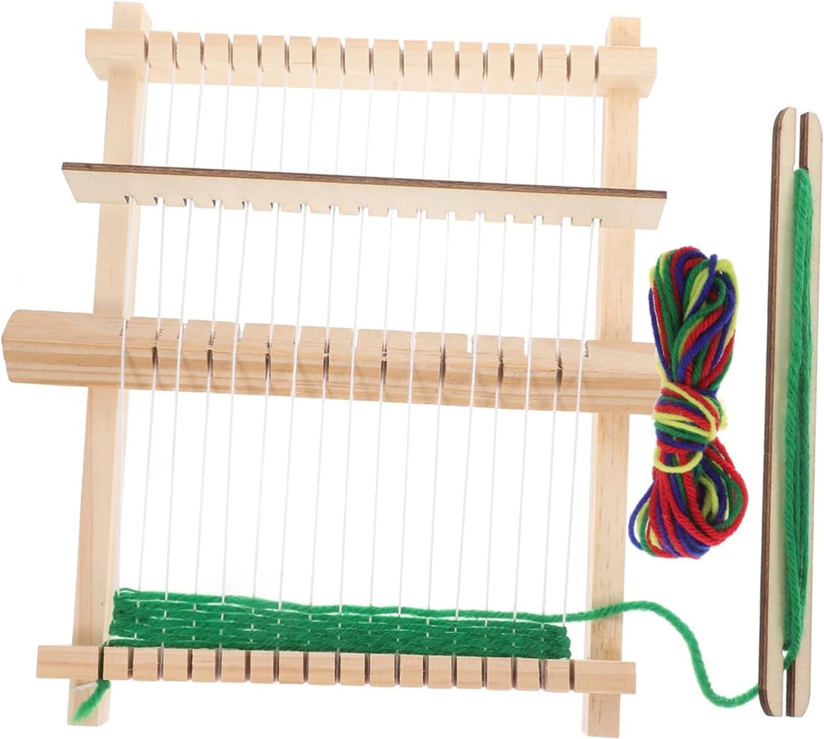 1set Houten Weefraam Weefmachine Handgemaakte Ambachtelijke Weeftool Voor Creatieve Projecten Draagbaar Eenvoudig Te Zetten Voor Unieke Creaties Voor Handwerken Weven Van Garens — afbeelding 1