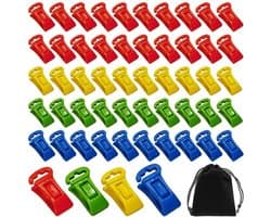 Sokkenklemmen 50 Stuks - Sokkenclips - Sokkenknijpers - Draagbare Sokkendroogklemmen - Opbergtas - Kunststof 29 x 13 x 10 mm - Sokkenclip