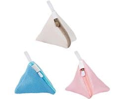 Mini-driehoek waszakken met ritssluiting - 3 stuks voor ondergoed, sokken en delicate was, ideaal voor thuis en op reis