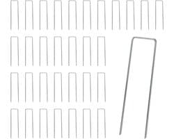 SnelShoppen - Pack van 50 grondankers, U-vormige grondpennen, gegalvaniseerde stalen pinnen, 150 mm lang, 40 mm breed, 3 mm dik, ideaal voor tenten, o