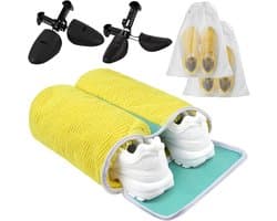 2-in-1 Schoenwaszak voor Wasmachine met Verstelbare Schoenstrekkers en Stofzakken - Ideaal voor Sneakers, Sportschoenen en Schoenonderhoud - 39 x 33 x 17 cm