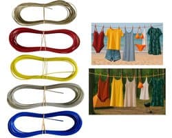 SnelShoppen - Waslijn 2 mm Extra Sterk met Stalen Kern en PVC Coating voor Thuis, Tuin, Camping - 5000 cm, 5 Kleuren, Perfect voor Buitengebruik en Hu