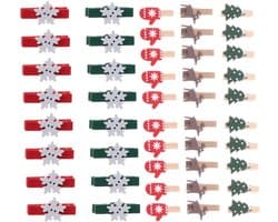 Houten Wasknijpers - Decoratieve Clips - Foto's Ophangen - 3 Stijlen - 100 Stuks - Diverse Kleuren