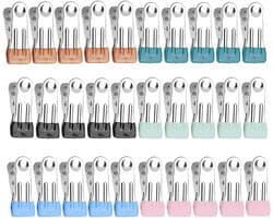 30 stuks roestvrij staal wasknijpers - multifunctionele clips voor handdoek, kleding, camping, papierbestanden