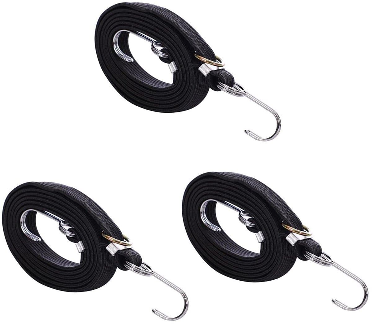 Dailygoods- Bungee Koorden 80 Inch - Verstelbaar Elastisch Touw - Heavy Duty - Met Gesp/Haken - Anti-roest - Voor Camping/Tuinieren - Elastisch Koord — afbeelding 1