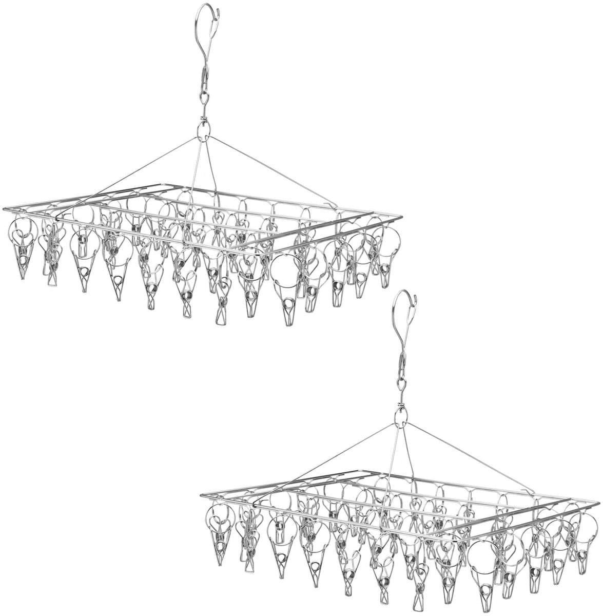 Dailygoods - 2 Stuks Opvouwbare Droogrek - Inklapbare Hanger voor Kleding en Ondergoed — afbeelding 1