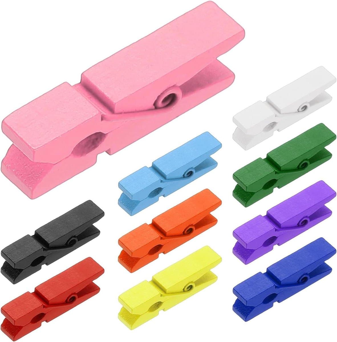 Kleine knijpers - Houten clips - Foto's ophangen - Sterke greep - 50 stuks - Meerkleurig — afbeelding 1