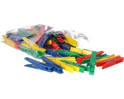 Wasknijpers - 50x stuks - felle kleurenmix - kunststof - groot formaat van 8 cm — afbeelding 1