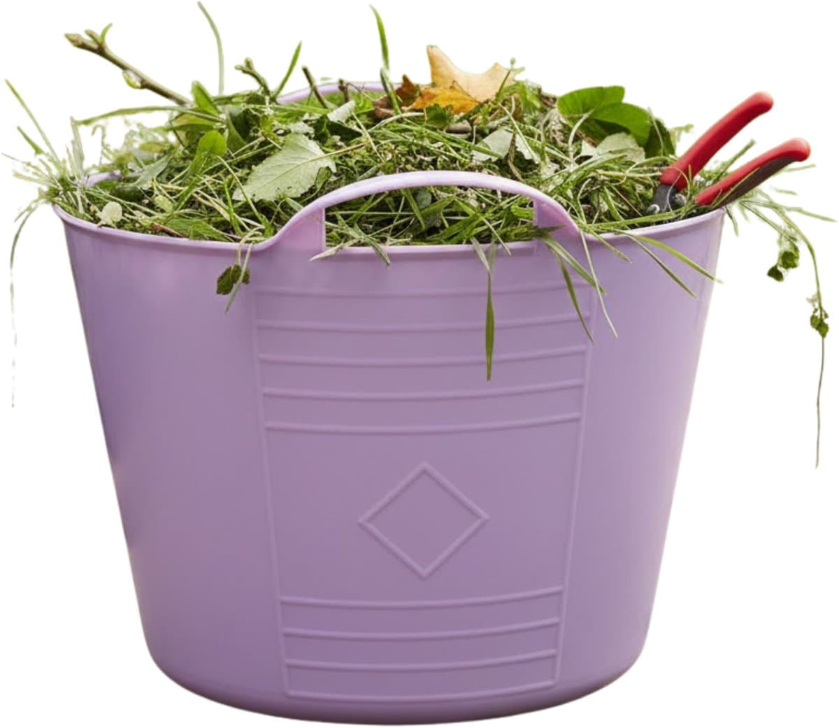 Flexibele kuip / emmer - lila paars - 15 liter - kunststof - 35 x 28 cm - met handvatten — afbeelding 1