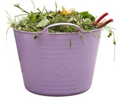 Flexibele kuip / emmer - lila paars - 15 liter - kunststof - 35 x 28 cm - met handvatten — afbeelding 1