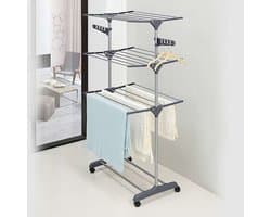 PIPIPOXER Droogrek-kledingrek, opvouwbare standaard, wielen 72*56*152cm — afbeelding 1