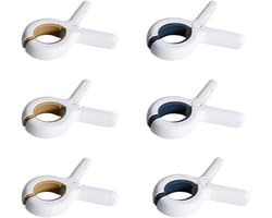 6 Stuks Strandlakenklemmen - Plastic Wasknijpers voor Zwaar Wasgoed - Geschikt voor Badlakens en Grote Textielstukken - 9,5 x 6,5 cm - Geel en Blauw