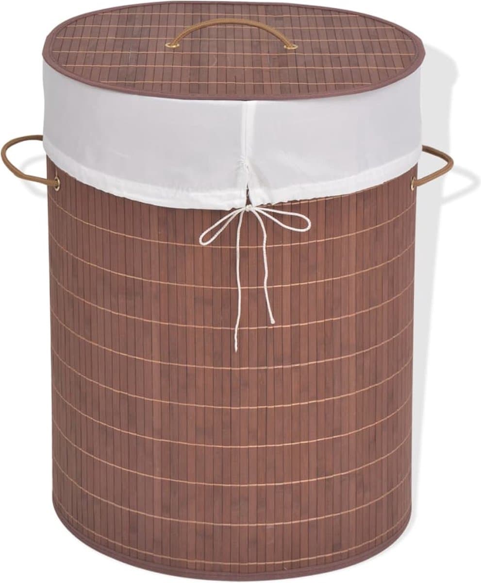 vidaXL - Wasmand - ovaal - bamboe - bruin — afbeelding 1