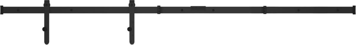vidaXL - Ophangset - voor - minischuifdeur - 122 - cm - koolstofstaal — afbeelding 1