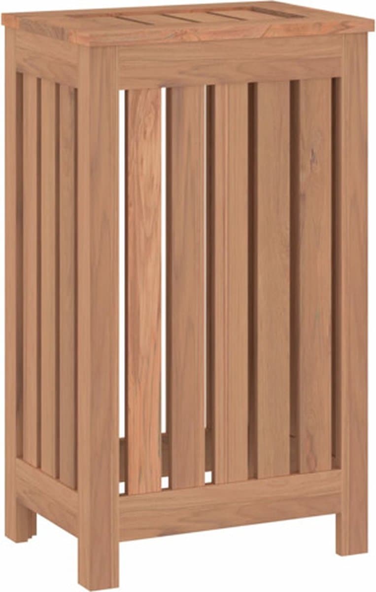 vidaXL - Wasmand - 35x25x60 - cm - massief - teakhout — afbeelding 1