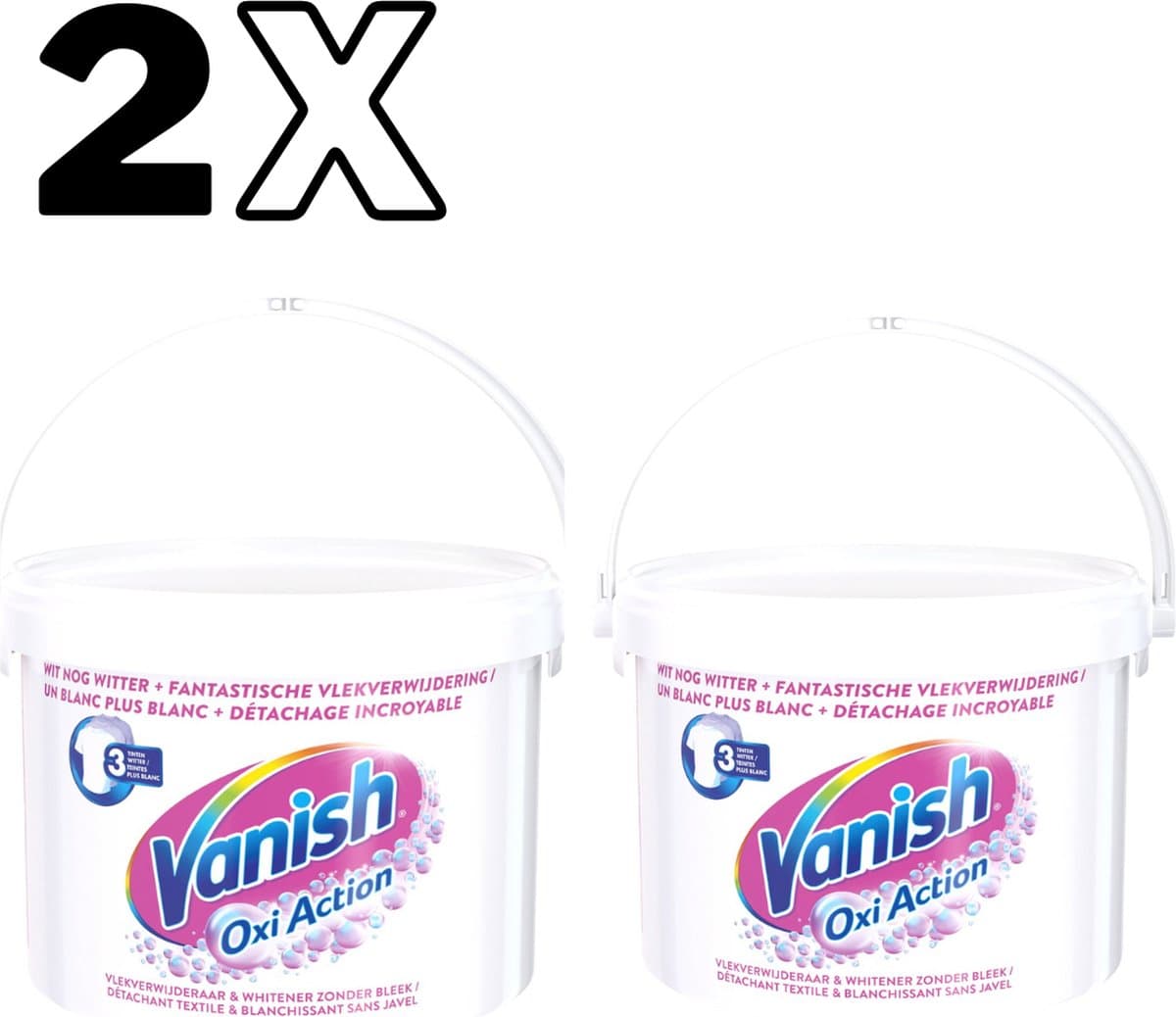 Vanish Oxi Action Poeder - Vlekverwijderaar Voor Witte Was - 2,7 kg x2 — afbeelding 1