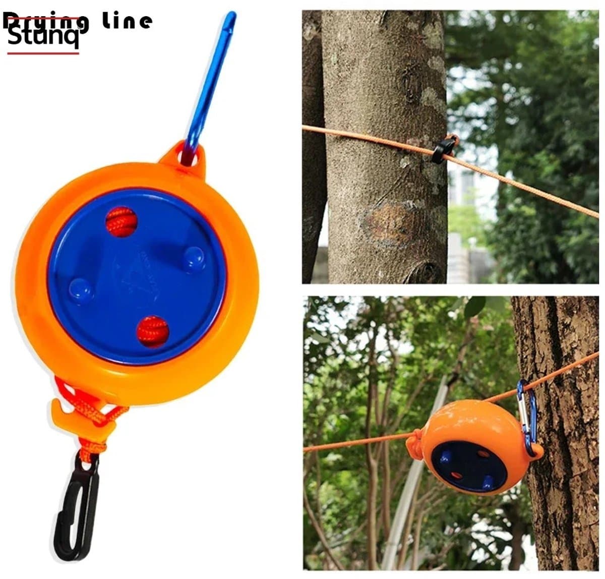 Stunq® Intrekbaar Droogrek 8m – Draagbaar Oprolbaar Wasrek voor Camping en Outdoor — afbeelding 1