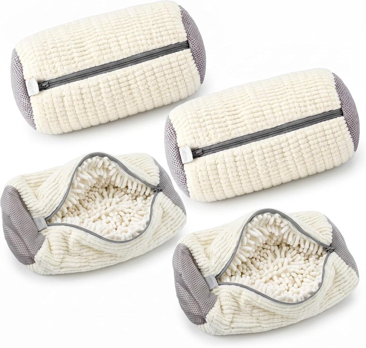 JMIATRY 4 stuks schoenwaszakken voor wasmachine, wit, 39 x 19 cm - ShopVlot — afbeelding 1