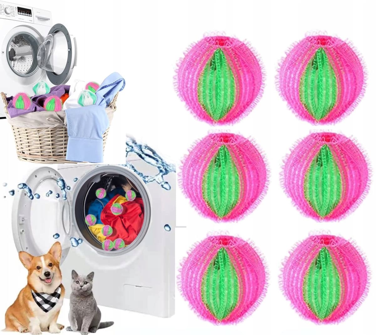 6 Stuks Wasballen Anti-Pluis Ballen voor Kleding — afbeelding 1
