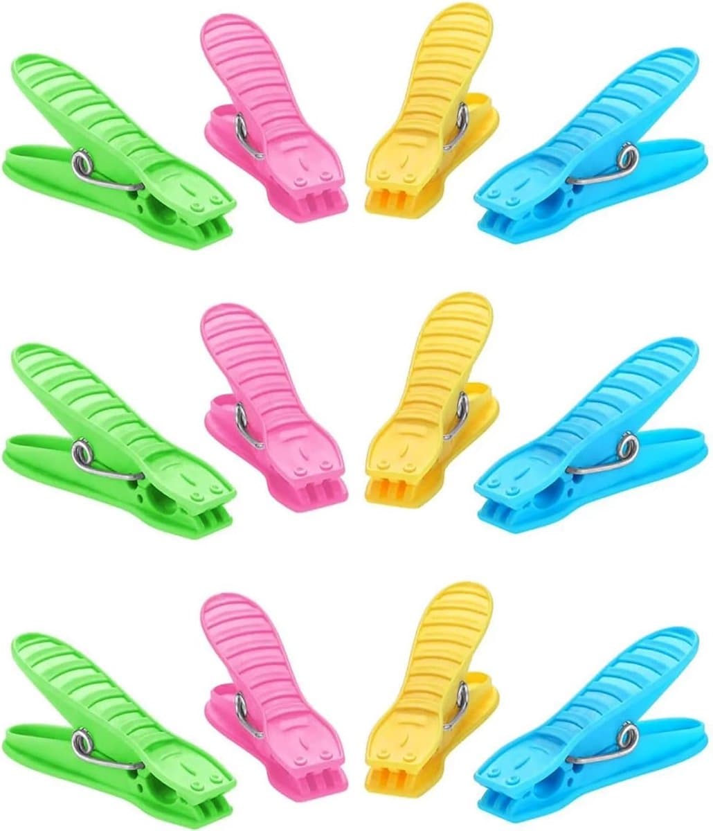 Stoffen Clips - Wasknijpers - Was Drogen - Jumbo Formaat - 24 Stuks - Veelkleurig — afbeelding 1