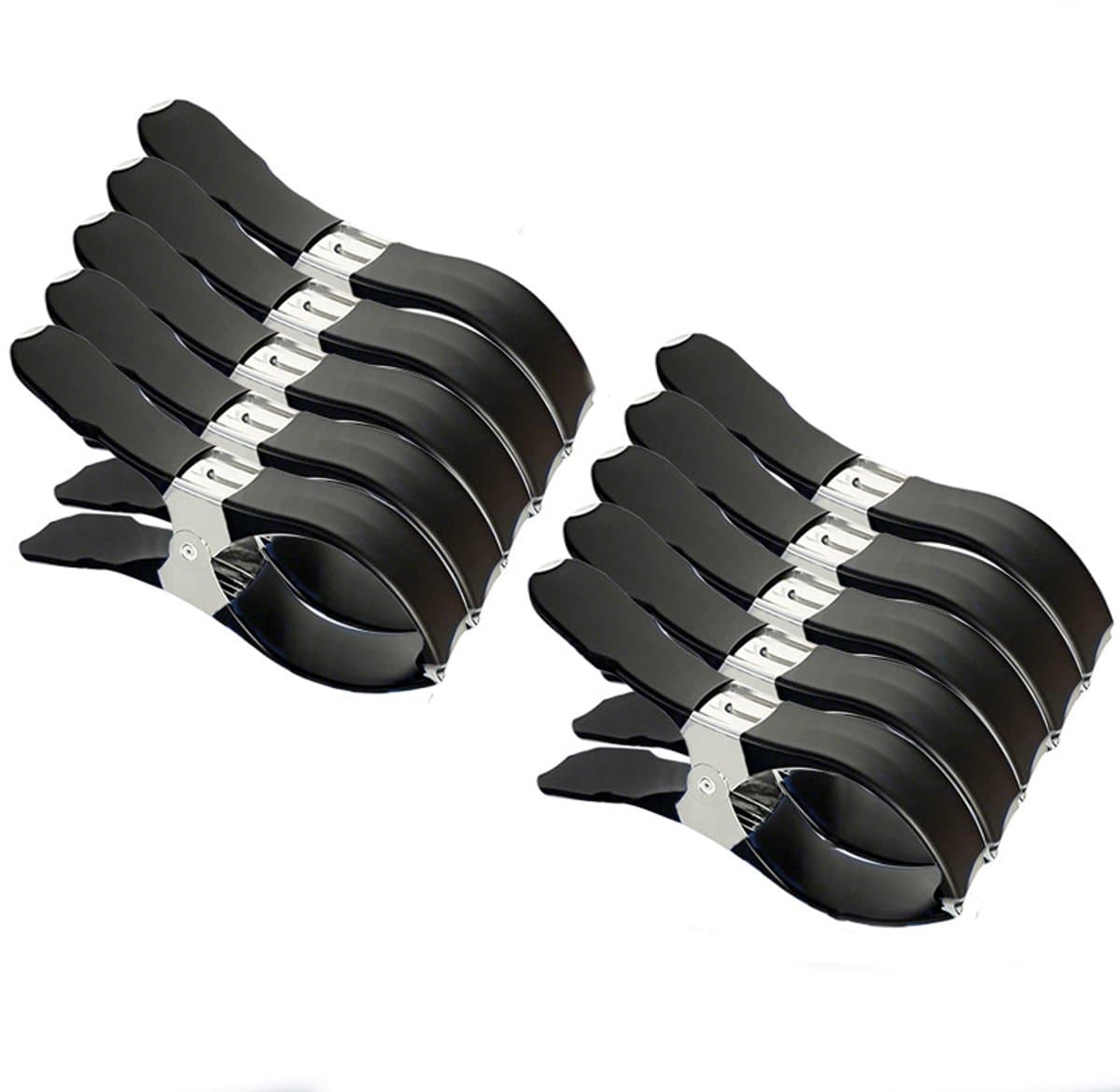 Zeilklemmen - 10 stuks - Clips Voor Zwembadafdekkingen - Dekzeil Klemmen - RVS - Winddicht en krasvast - Stevige klemming - Geschikt Voor Het Drogen Van Dekbedden, Sokken, Kleding En Zwembadafdekkingen - 12CM - zwart — afbeelding 1