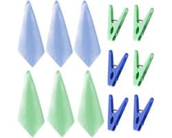 Dailygoods - 6 Stuks Kinderhanddoeken en Clips, Multifunctionele Reinigingsdoeken